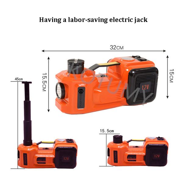 Jack per auto elettriche 12 V Portable idraulica Impatto idraulico Pneumatico per pneumatico per impianto di sollevamento LED Auto Strumento di riparazione di auto per auto