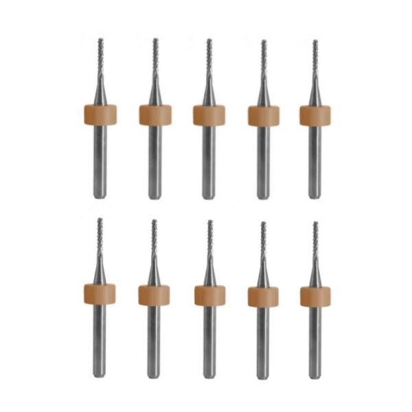 10pcs set di taglieri di mulino in carbone di tungsteno per macchinari con macchinari CNC Bit di incisione di incisione 0,5 mm 1,5 mm 1,6 mm x 3,175 mm