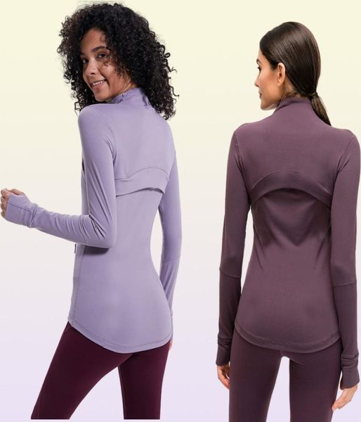 Zipper Yoga Nuova giacca L78 QuickDrying Autunno inverno vestiti Longslee pollice addestramento Giacca da corsa Donne Slimtness C6512687