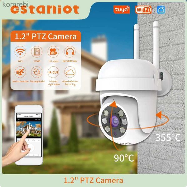 Câmeras PTZ HD 1080p Câmera PTZ Segura Wi -Fi 2.4g IP Câmera de Detecção de Movimento ao Outdoor IP sem fio 2MP Bidirectional Audio CCTV Monitor Remoto IP66 C240412