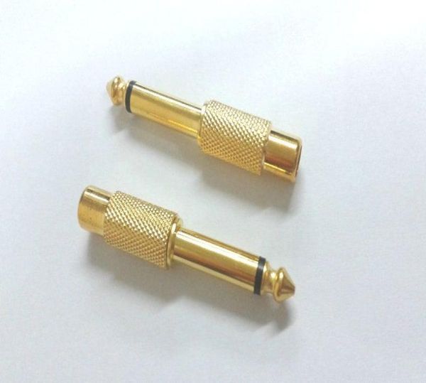 Gold plattiert 635 mm 14 Zoll Mono -Stecker zu RCA Jack Connector016342580