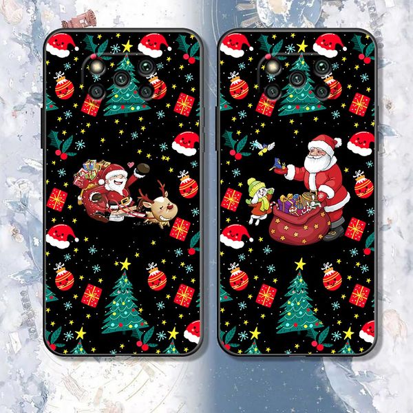 Buon Natale Regalo Babbo Natale Custodia per Xiaomi Poco X5 X4 X3 M5 M4 M3 F5 F4 F3 GT NFC Black Shark 5 Mix 3 4 Caso Fondo Shell