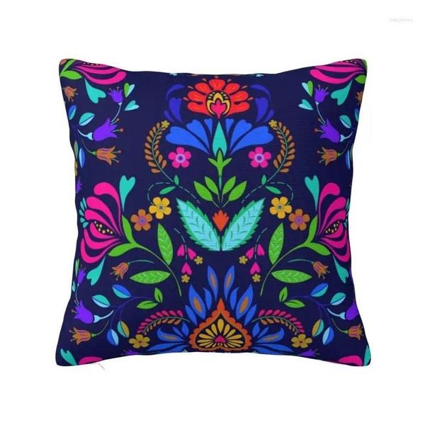 Almofada/travesseiro decorativo folclórico mexicano arte de férias ers colorf têxtil bordado macio travesseiros fofos para sofá de carro entrega em casa dhout