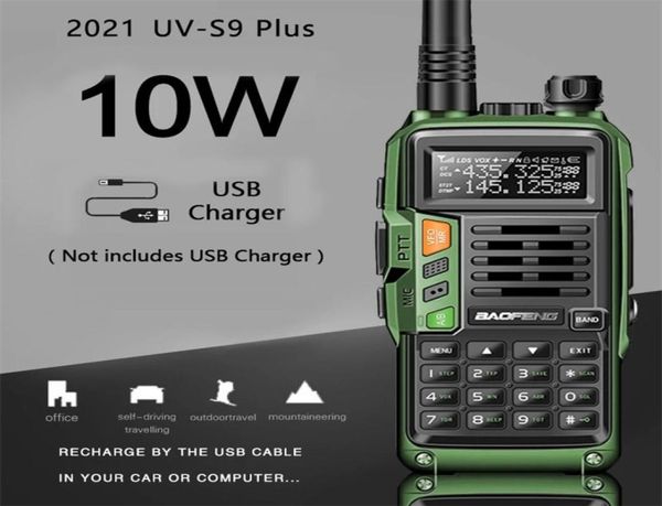 Baofeng uvs9 mais poderoso walkie talkie cb transceptor de rádio 10w 50 km de longa faixa portátil para atualização da floresta de caça 2108177521592