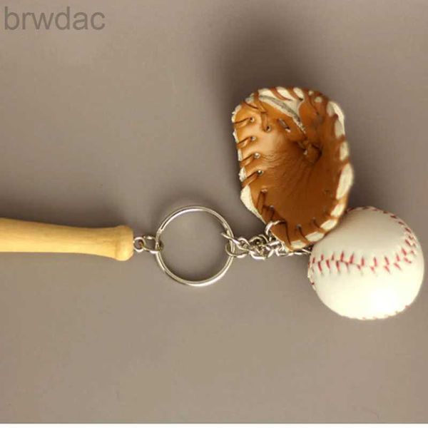 Schlüsselringe 12pcs/Lot Alloy Key Chains Baseball Bat Ball Mitt Sport Mehrfachfarbe Casual Sporty Style Frauen Frauen Teenager Keyring Keychain 240412