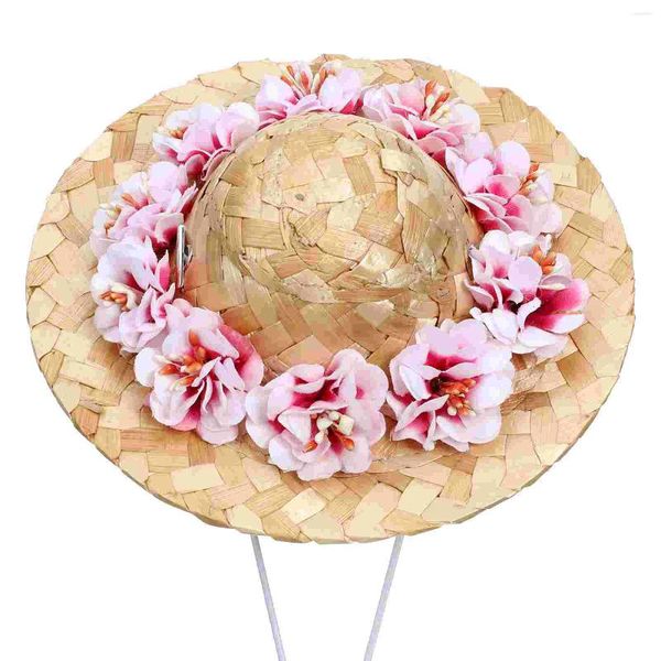 Abbigliamento per cani Cappello intrecciato Flower Spring Summer Costume Accessorio Decorazione per feste PO per i cani