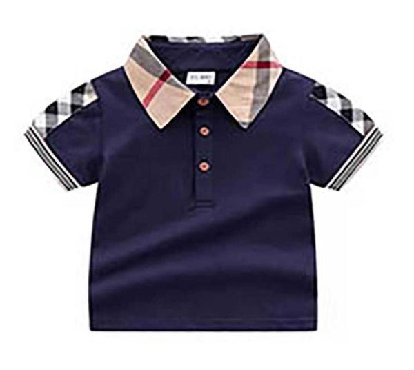 Baby Jungen Turnhalterkragen T-Shirts Sommer Kids Kurzarm Plaid T-Shirt Gentleman Stil Baumwolle Casual Tops Tees Boy Shirts Großhandel Price 7087482