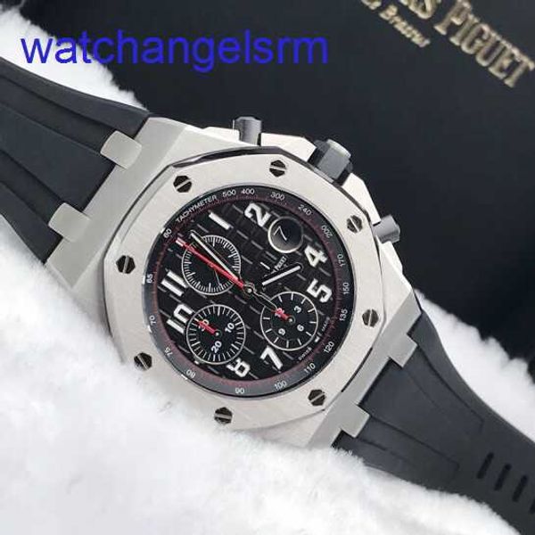 Orologio da polso Crystal AP Royal Oak Offshore Series 42mm Calendario Timing Red Devil Vampire Automol Meccanico Acciaio Acciaio 26470ST.OO.A101Cr.01 Disco nero