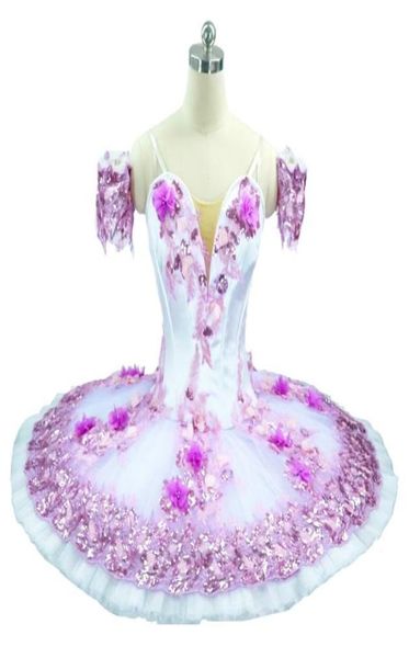 Klasik Bale Dans Kostümü Mor Profesyonel Tutu Leylak Tabağı Yarışması Krep Tutu Çiçek Peri Klasik Bale Costu3307679