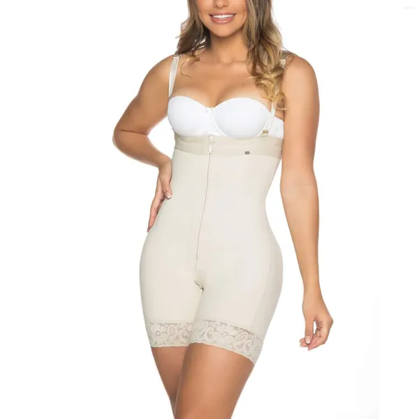 Shapers feminino Fajas Cincha colombiana Treinador de cintura aberta Button Buttle Up Shapewear Cheio Pós -parto do peito