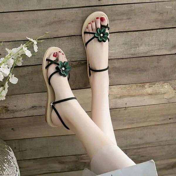 Freizeitschuhe im Freien Sandalen für Frauen Schuhe Strand Flip-Flops Sommer 2024 Damen täglich Sandale bequem und elegant Das H f