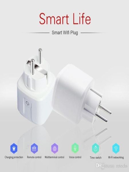 Smart Plug16a Eu Wi -Fi Smart с монитором монитора Wi -Fi Wireless Smart Scocket с Google Alexa Home Voice Control980664