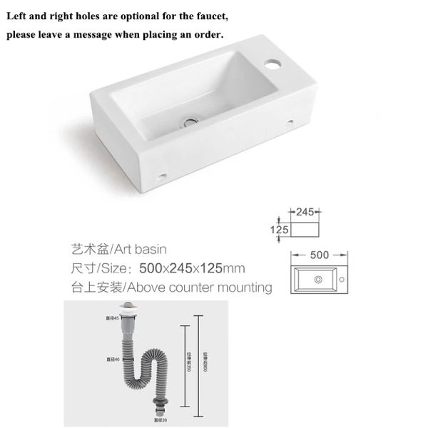 Duvara monte seramik lavabo mini banyo lavabosu balkon el yıkama havuzu balkon duvar hung lavabo tezgahı sanat havzası