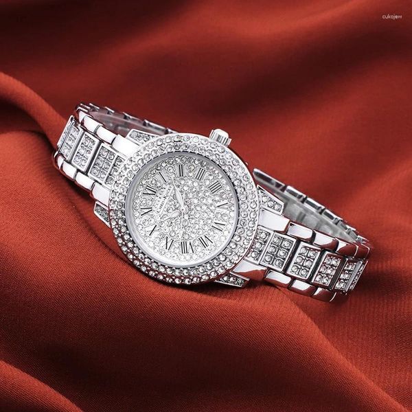 Orologi da polso di moda quarzo orologio di lusso 3 puntatore splendente diamante design design da donna gioiello fitto da donna business femmina polso