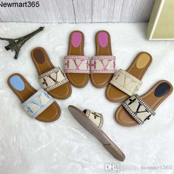 Retizen Letter V Família bordada chinelos planos para mulheres vestindo chinelos de verão sandálias 5 cores