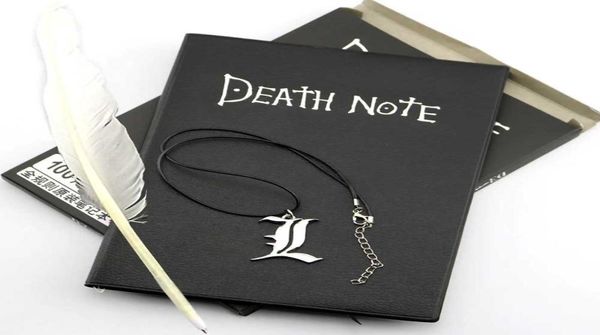 Notepadi Anime Death Note Notebook Set di cuoio Journal and Necklace Feather Pen Animation Art Writing NotepadnotePads6995011
