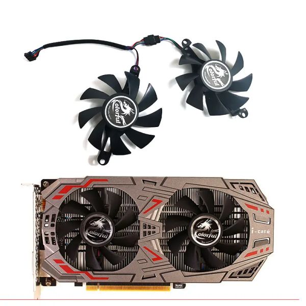 Pedler Yedi Gökkuşağı 75mm 12V 4pin GTX1050 GTX1050 Ti GTX 1050 GTX 1050 TI Akıllı Köpekbalığı GTX960 GTX1060 Soğutma Fanı