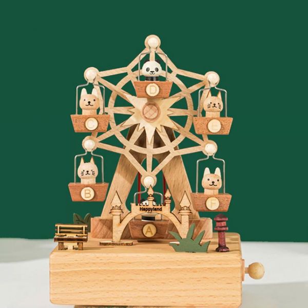 Rotierende Ferrris Wheel Music Box Wooden Music Box kreative Geburtstagsgeschenk Ornament