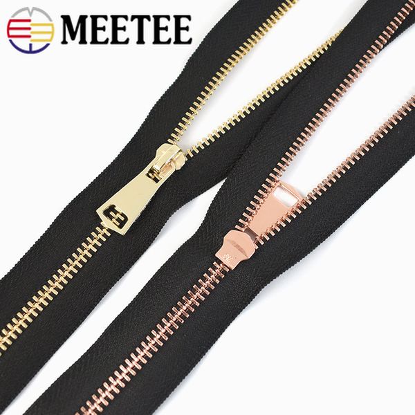 2/5pcs 5# zíper de metal para costurar bloqueio automático zips abertos/fechados zíperes de vestes de vestes kits de reparo DIY Acessórios para roupas