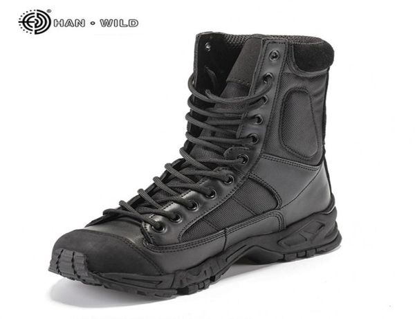 Militärarmee Stiefel Männer Schwarze Lederwüste Kampfarbeit Schuhe Winter Herren Knöchel Taktik Mann Plus Größe 2108305397113