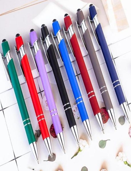 8pcslot promotion Ballpoint Pen 2 in 1 Stylus Disegno Penne Capacitive Screen Touch Pen Scherma