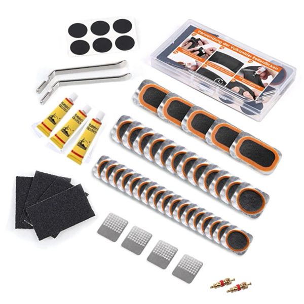 Werkzeuge Fahrradfahrrad Flach Reifen Reparatur Kit Rad Reifenhebel Freier Kaltpflaster Dichtmittel Gummi -Fahrrad Reifen Patch Glueless Kit tragbarer Fetal