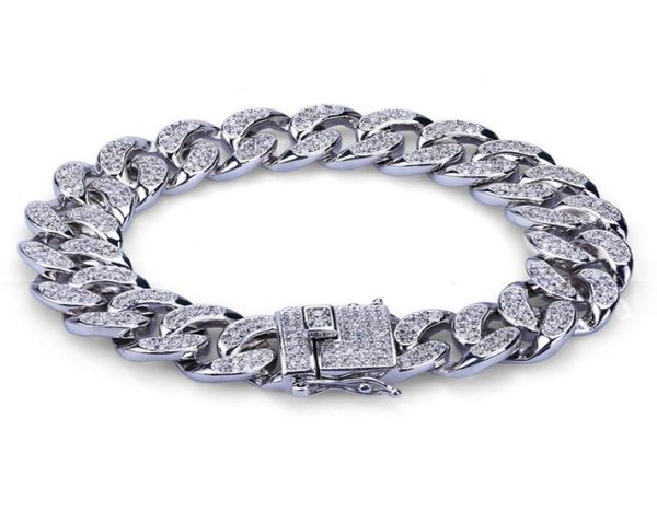 Mode Goldfarbe plattierte Mikro -Pave -Kubikzirkonarmband alle ECED NEU NEU NIGH CLUB MEN BRAKETS HIP HOP BRAKELLETS2656183