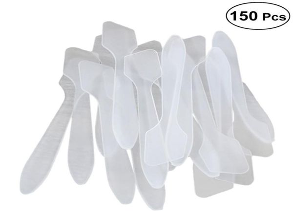 150pcs maquiagem plástica espátula colher de máscara cosmética Máscara para mistura e amostragem máscara facial1696044