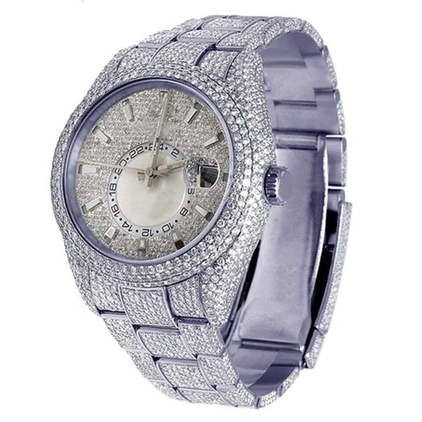 Luxo Parecendo totalmente assistir Iced para homens Mulher Top Craftshinship (Mosang Diamond, Mosang Diamond 1 1 5A Relógios para o Hip Hop Luxo 1948