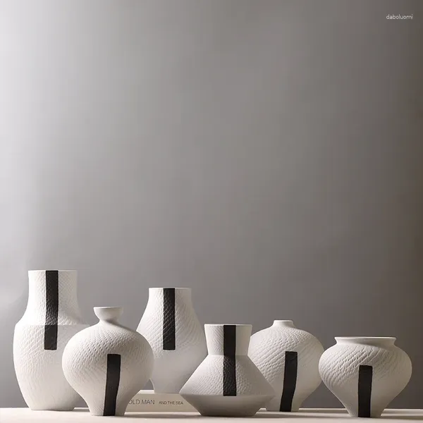 Вазы современный простая керамическая ваза ретро чернила цветочный расположение рисунок