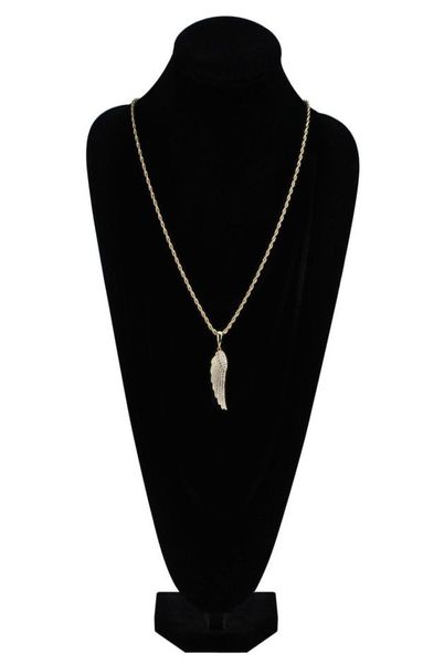 FashionGold Белое золото замаджило CZ Lovers Lovers Angel Counglace Chep Chaine Hip Hop Feater Wing Rapper Disterry Fo8746695