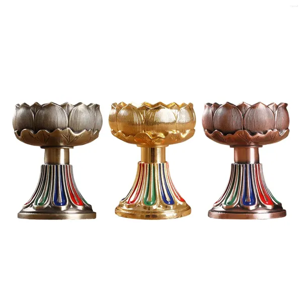 Titulares de velas lotus ghee lâmpador de lâmpada petróleo ornamentos votivos tealights artesanam manteiga