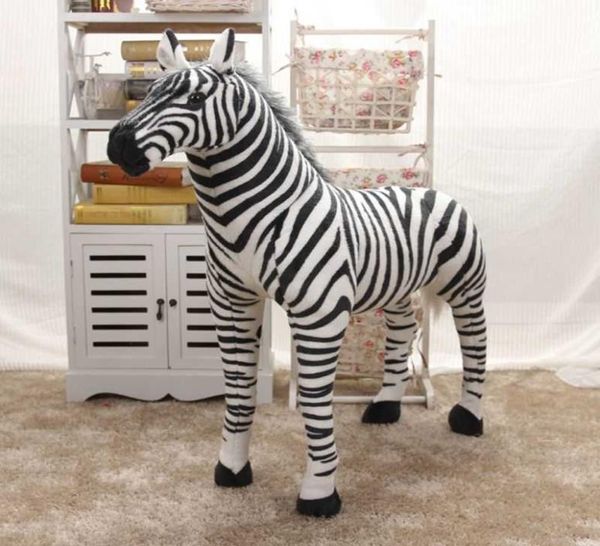 37 cm 45 cm 56 cm weich gefüllt Plüsch Animal Horse Kissen realistische Zebra Spielzeug Geburtstagsgeschenksofa Kissen Erwachsene Kinder Ganz Q072948870