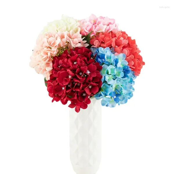 Flores decorativas 10pcs hidrangea simulação rosas decoração de casamento pography adereços de natal falsos por atacado