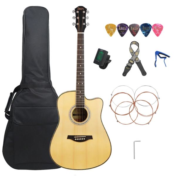 Kabel IRIN IRIN 41 Zoll Akustikgitarre 6 Saiten Maple Body Folk Guitarra mit Gitarrenbag Capo Picks notwendige Teilezubehör