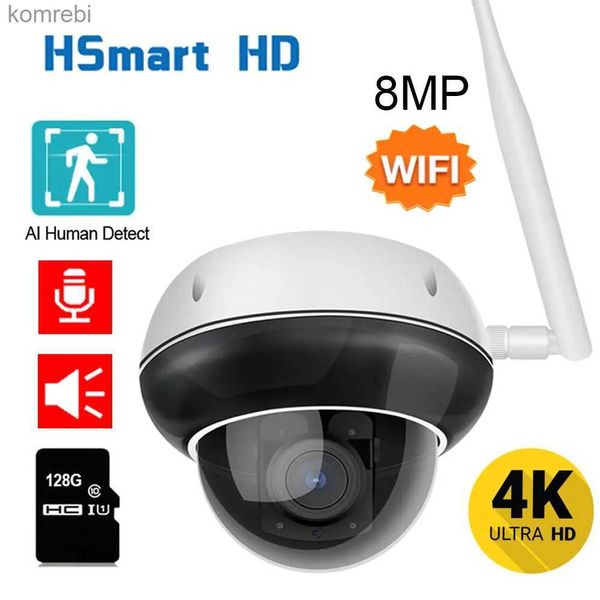 PTZ -Kameras PTZ Dome Human Tracking Camera 4K 8MP HD WiFi IP -Kamera Outdoor -Metallgehäuse wasserdicht und sicheres CCTV -Kamera Audio H.265 C240412