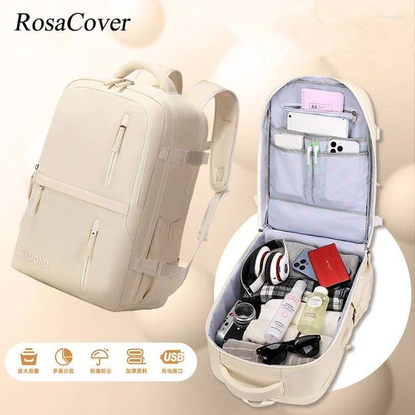 Zaino da donna grande da viaggio per viaggi laptop USB Airplane Business Stume Girls Nylon Students Borse da pacchetto bagagli Mochilas