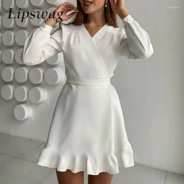 Повседневные платья Женщины v Nece Fashion Simple Dress Sexy Wrap Slim Taist