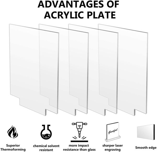 Işık tabanı için 2mm akrilik boşluklar, LED DIY zanaat ekran projesi için açık akrilik tabaka kare ve yuvarlak akrilik panel işareti