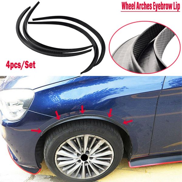 Universal 4pcs Car Caminhão Corporar Fender Flare Rodos Arques de borracha Lip lábio Anti-arranhão Adesivo de lama Termana de guarda