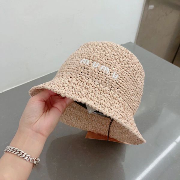 Designer -Strohhüten für Frauen Männer Eimer Hüte handgefertigt gewebt