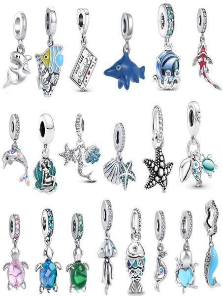 New S925 Sterling Silver Charms Loose Bads Firld Girls Designer de moda Coleção de Ocean Fit Bracelet Pingente DIY Jóias femininas Presente3259878