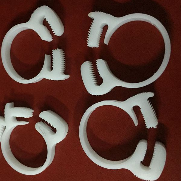 5pcs per tubo flessibile morsetti regolabili in plastica bianca tubo d'acqua forte clip clip forti crampi per aria aria alimentare strumento fisso