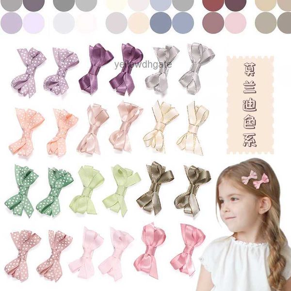 90302 Gewinde Bogen Haarclip Solid Color Childrens Hair Clip süßes Baby Molka Punkt Haarzubehör Accessoire