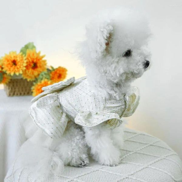 Hundebekleidung Bow Dekoration Haustier -Outfit -Ärmelkleid mit für ausgefallene Hochzeitsfeier modische Kleidung Supplies Trendy Trendy