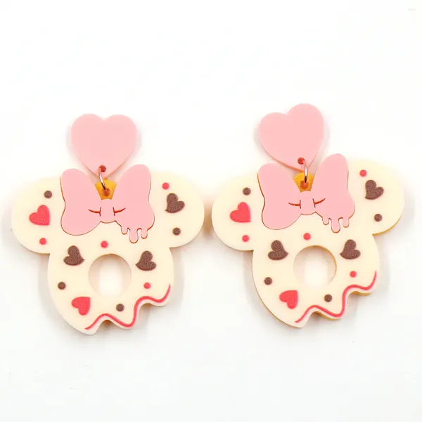 Dangle Ohrringe 1Pair Top Fashion CN Drop Mouse Donut Trendy Valentine Geschenk Acrylschmuck für Frauen
