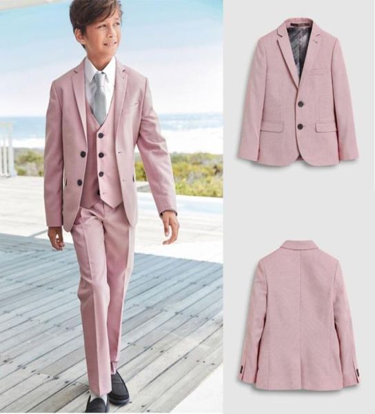 Summer Pink Boy039s Abbigliamento formale da 3 pezzi da 3 pezzi tanti di bavaglio per la cena da ballo di fine anno Cena da ballo per bambini vestiti 2806469