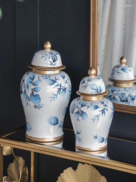 Vasos da sala de estar vaso de flores de cerâmica decoração chinesa LUZ LUZ LUZ LUGULO GERAL HOME