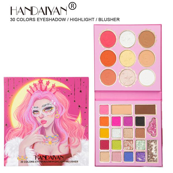 Ombra handiyan maschera tavolozza per ombretti queen ombretti da 30 colori blush ombretto riparazione palette per trucco evidenziazione carini prodotti per il trucco coreano