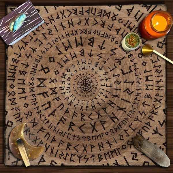 Rune Runes Tarocchi tovagliette di vantato di taratti taratto muro appeso arredamento stregone per il tappetino da tavolo da tavolo per pad di carte oracoli spirituali